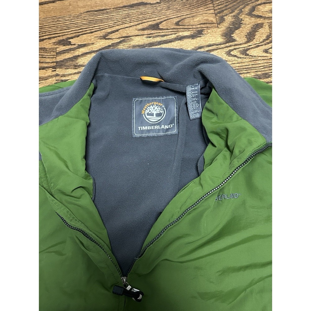 Timberland Weathergear Men's Jacket Size XXL Green Hooded Full Zip Fleece‎ Lined - Picture 8 of 12